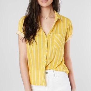 Daytrip yellow and white striped top